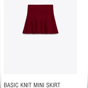 Zara Red Basic Knit Mini Skirt - Women’s Large - NWT